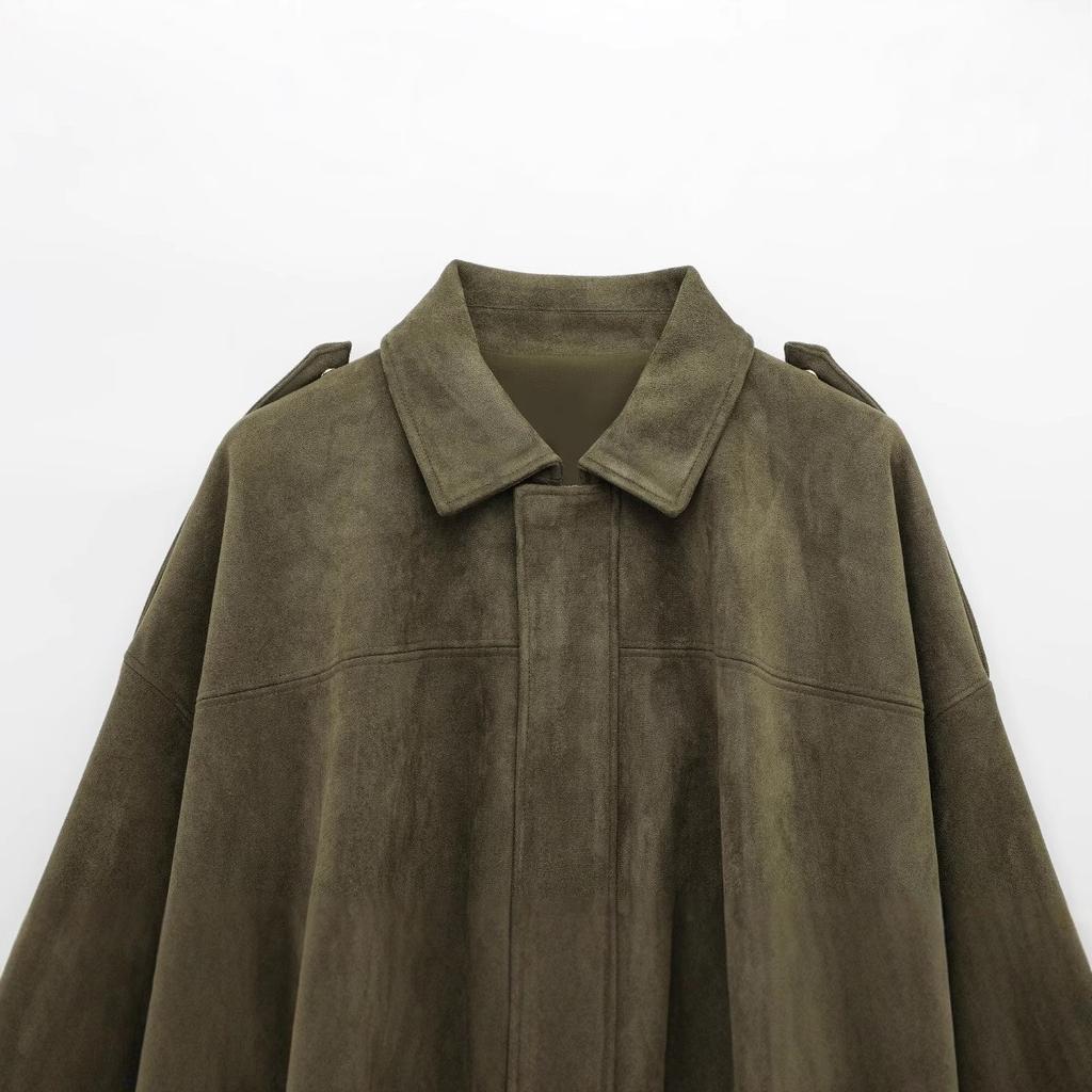 Dámská krátká pilotní bunda Jarní bunda Volná Dlouhý rukáv Zip Retro bunda Dámská Nová bunda