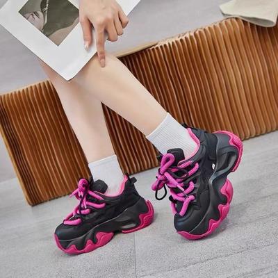 Zapatos Populares Zapatos de Papá Zapatos de Otoño Nuevos para Mujer Zapatillas Versátiles para Aumentar la Altura