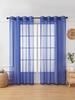 Navy Blue Waterproof Sheer Curtains Panels for Livingroom Garden Tab Top  Indoor Privacy Voile Drapes