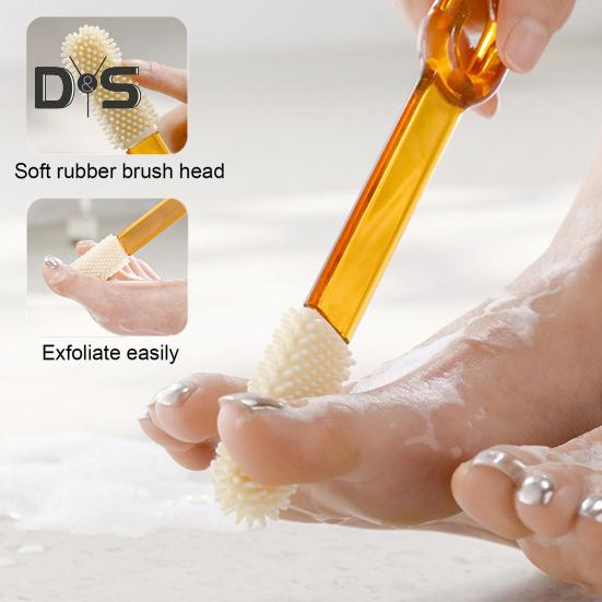 Bath Scrub Brush with Extended Anti-Slip Handle Double-Sided Back Rub Exfoliation Back Scrubber Three-dimensional Massage Brush