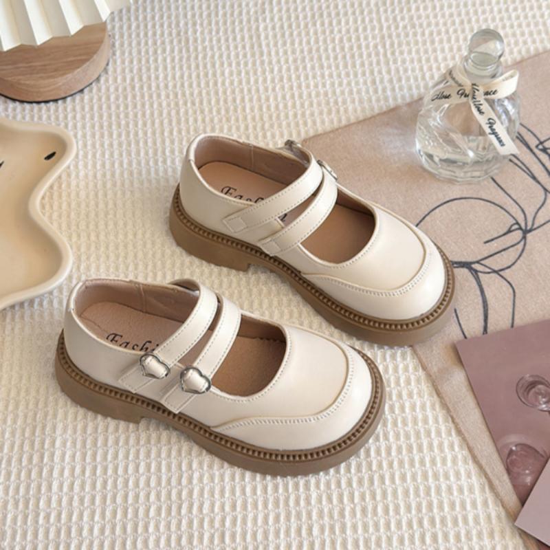 

Детские туфли из кожи с круглым носком и толстой подошвой на лето, в ретро британском стиле, корейские милые японские туфли Мэри Джейн 31 белый