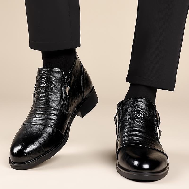 Men'S Fashion All Match Outdoor Leather Shoes Soft Breathable Business Casual Loafers Shoes Comfort British Style Leather Shoes