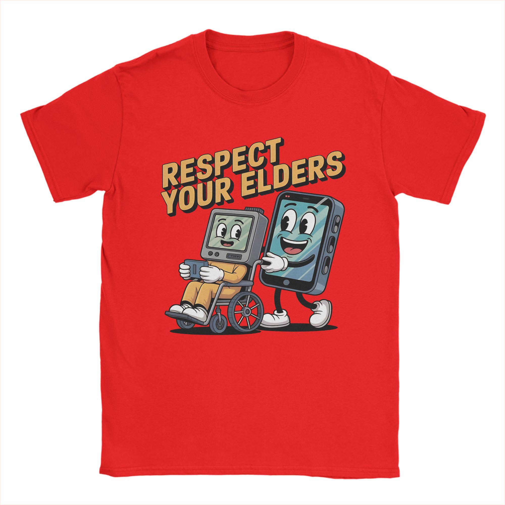 Respect Your Elders Gaming Control Retro Retro Gamer Pride TShirt for Men Cotton Tee Shirt Crew Neck Short Sleeve T Shirts S