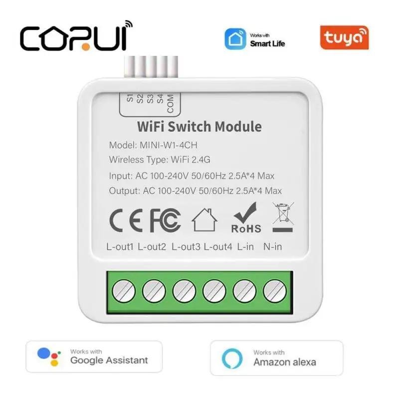 Tuya WiFi Smart Switch Module 1/2/3/4 Gang Dual Way Control Via Smart Life APP Alexa Home Yandex Alice Voice Control
