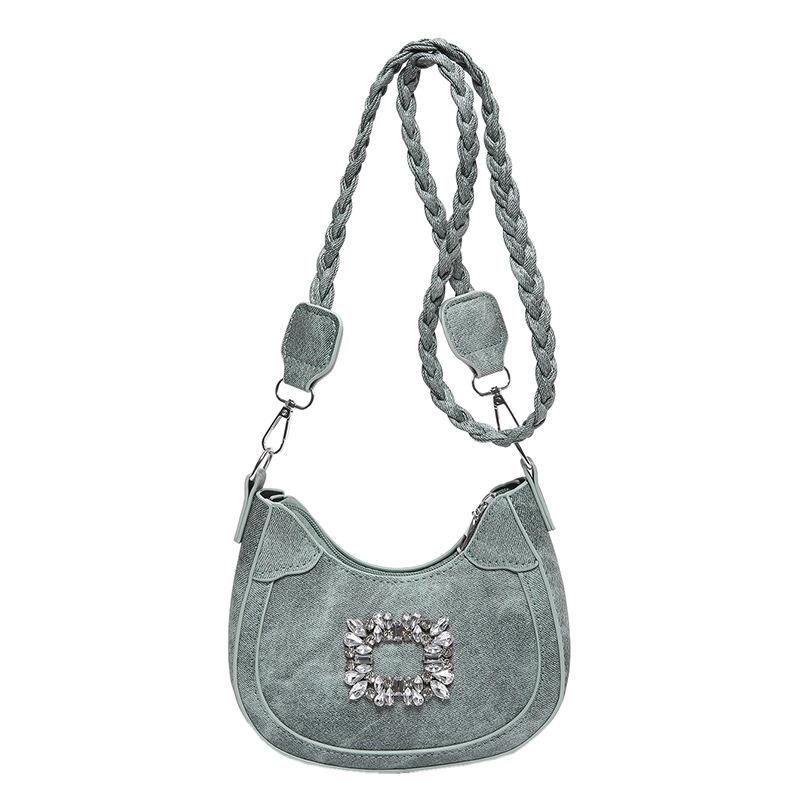 Square diamond fashion woven shoulder strap small bag women's 2024 spring and summer niche design temperament messenger bag women's bag