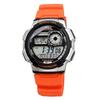 Casio World Time Digital Watch Orange X Silver Men's AE-1000W-4BV (Overseas Model) [Used]