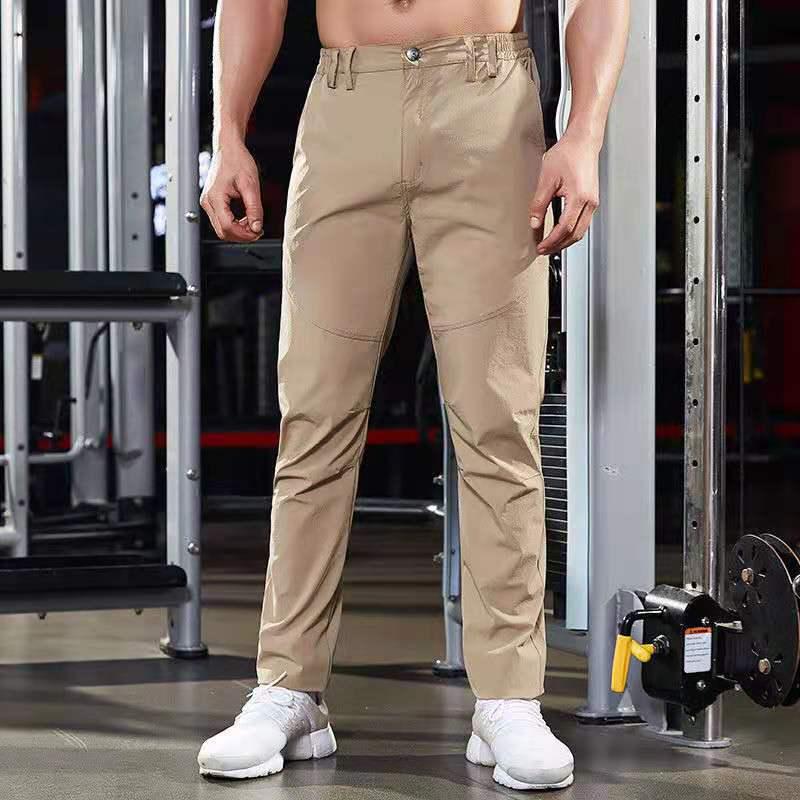 Men s Quick-Drying Slim Casual Outdoor Elastic Work Pants - Spring/Summer Trendy Fashion 3XL Elastic Quick-Dry хаки