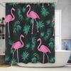 Pink Flamingo Shower Curtain Decor Bathroom Fabric Waterproof Printed Bathtub Liner Home Decoration Black Green Red