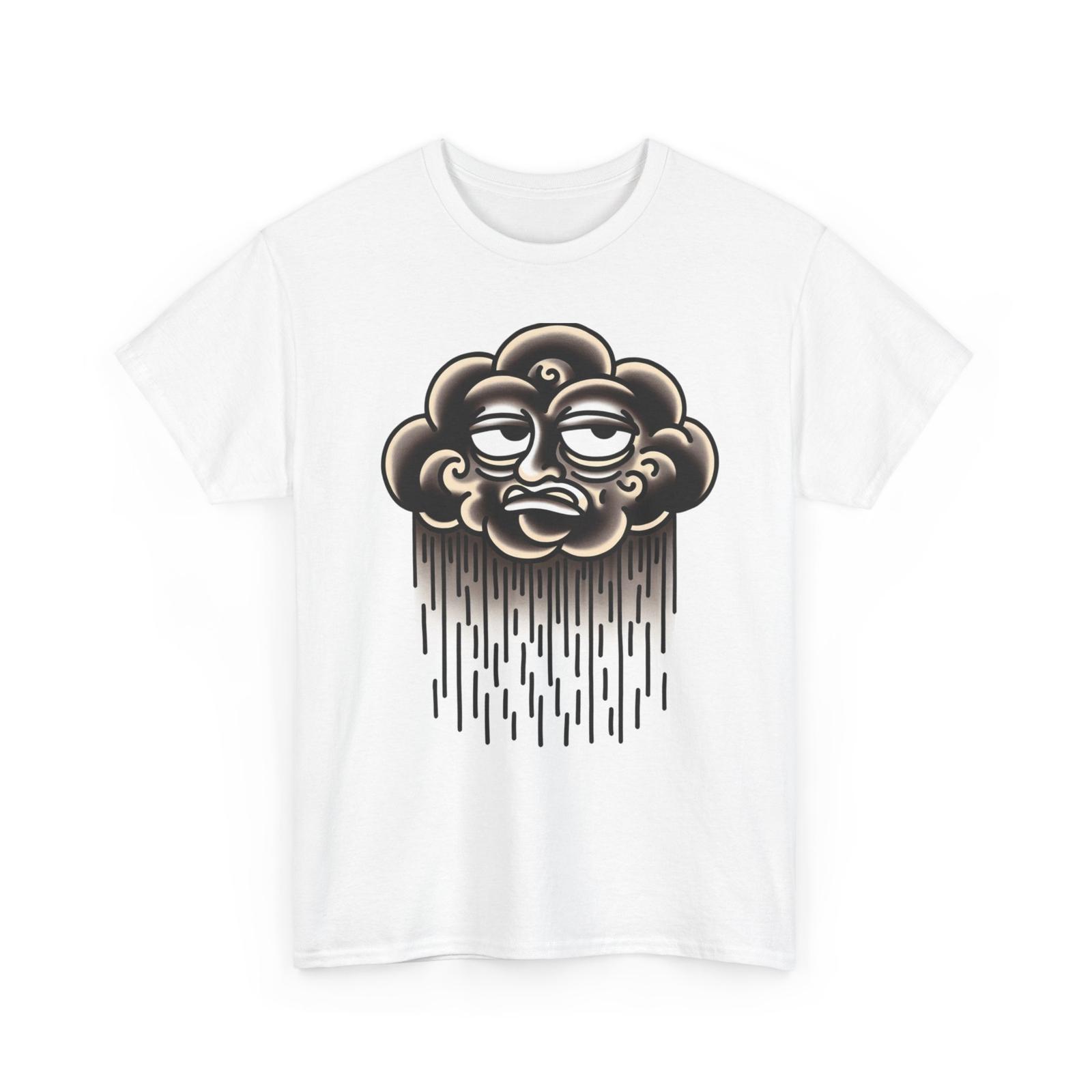 Unisex Adult T Shirt Sad Grumpy Storm Cloud Bored American Traditional Tattoo S разноцветный