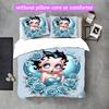 Betty Boop Duvet Cover Set - 3pcs Polyester Bedding Set with Digital Print, 1 Comforter Cover & 2 Pillow Shams