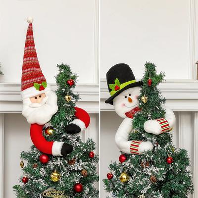 Christmas Decorations Santa Claus Snowman Tree Top Star Christmas Tree Hat Decoration Home Scene Decoration Decoration