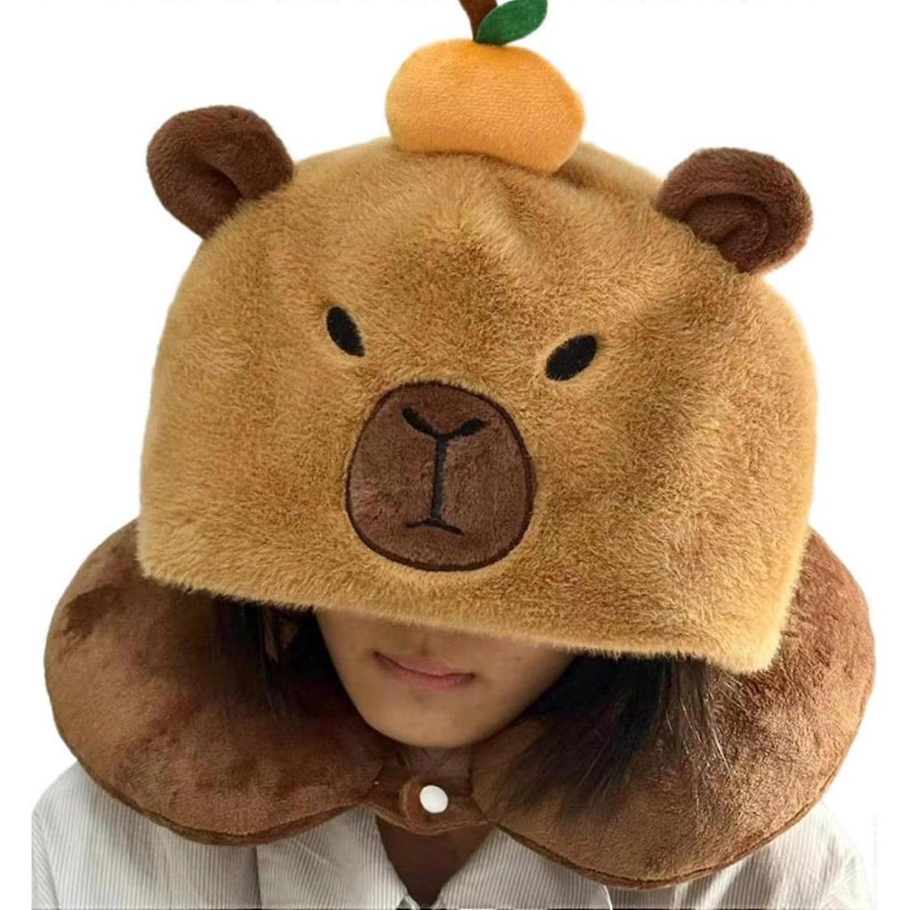 Cuscino da Collo Adorabile Figura Anime con Cappuccio a Forma di U Supporto per il Collo per Viaggi Invernali e Uso Domestico