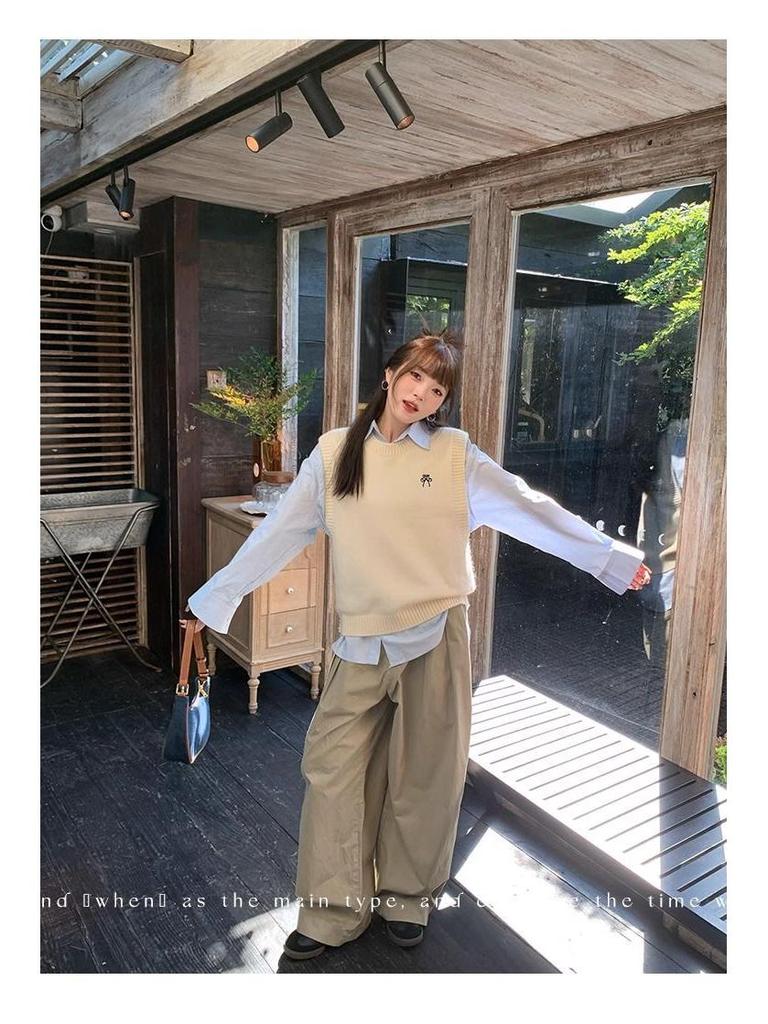 Women's Knitted Sweater Vest - Spring/Autumn 2024 Petite Sleeveless Layering Top