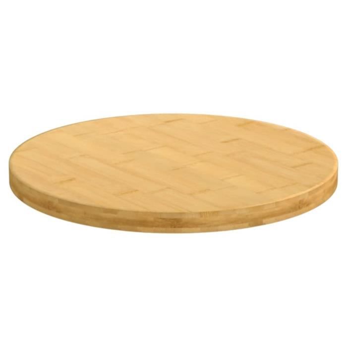 VidaXL Dessus de table Ø50x2,5 cm bambou 352680