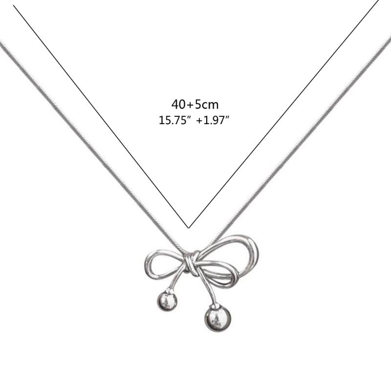 Elegant Bowknot Necklace Minimalist Metal Alloy Butterfly Knot Clavicle Chain Dainty Choker Jewelry for Women Teen Girls