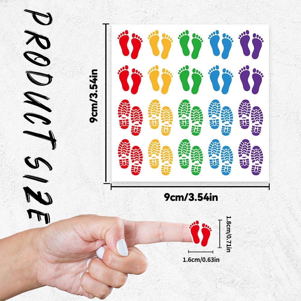 Self-Adhesive Paper Decorative Stickers for Party Decorative Presents Sealing Footprint 90x90mm Sticker: 20x16mm 20 patterns/pc