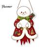 Winter Home Decor Wooden Christmas Hanging Pendant, Cartoon Welcome Sign for Front Door, Holiday Shop Decorations Wall with Cute