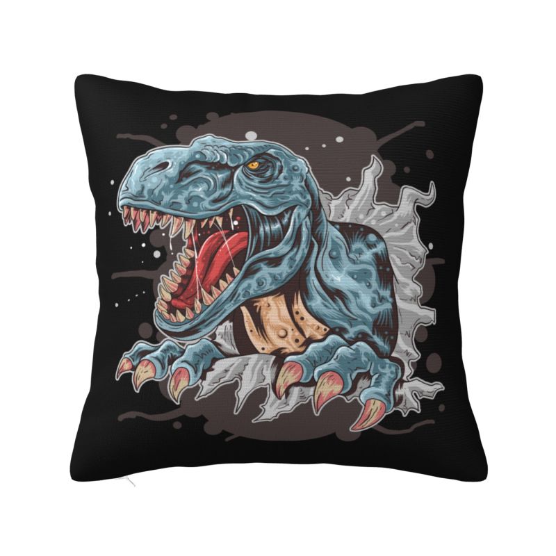 Wild Trex Dinosaur Roars Throw Pillow Case Living Room Decoration Cute Cushions Cover For Sofa Car Square Polyester Pillowcase