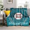 1PC Custom Name Baseball Glove Ball Outdooor Flannel Blankets Throw Blanket All-Season Throw Gift Bedspread for Couch, Bed, Camping Holiday Birthday G