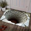 Endless Abyss 3D Printed Anti Slip Mat, Imitation Stone Texture, Lightweight and Foldable Indoor and Outdoor Bathroom, Kitchen, Living Room Floor Mat