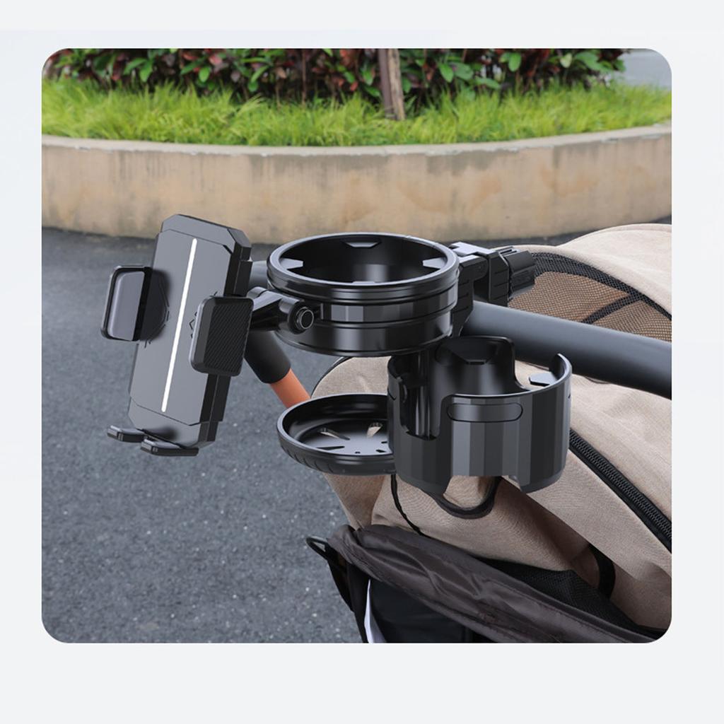 Baby Stroller Cup Holder Multifunctional     360 Degree Rotatable for Bikes Shopping Carts