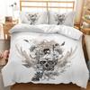 Skull Duvet Cover Set Halloween Men Horror Gothic for Boys Teens Adults Twin Bedding Set Queen King Size Polyester Qulit Cover