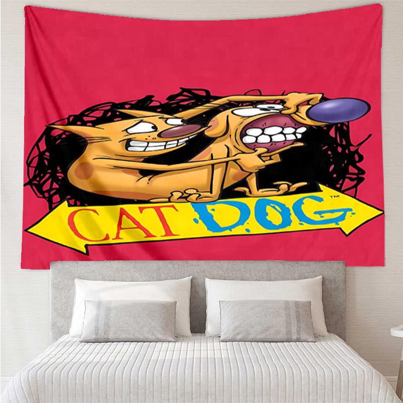 Cat Dog Adventure Quick-Dry Tapestry Hanging for Bedroom,Livingroom, Playroom,Decor Art Room Wall Tapestry Holiday and Birthday Gifts