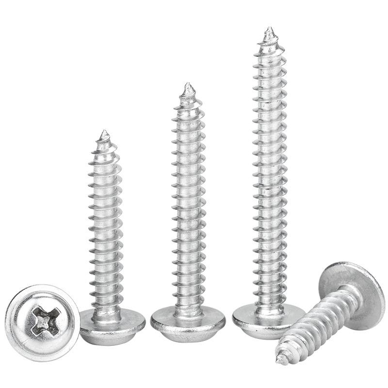 304 Stainless Steel PWA Cross Round Head Self-Tapping Screw with Gasket, Pan Head, Meson, M2/M3/M4