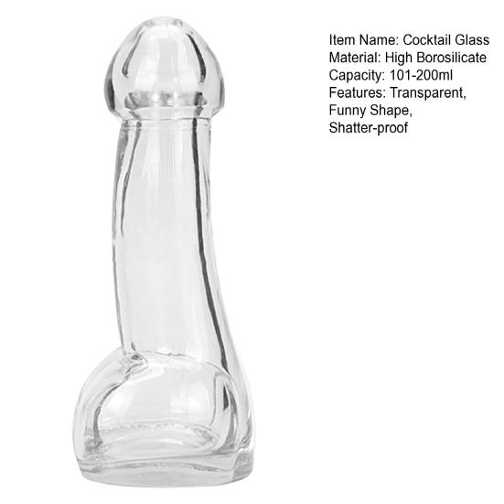 Morsomt Peniscocktailglass Kreative Bar Natt Shotglass for Øl Juice Drikker Gjennomsiktig Drikkekopp for Puber Fester