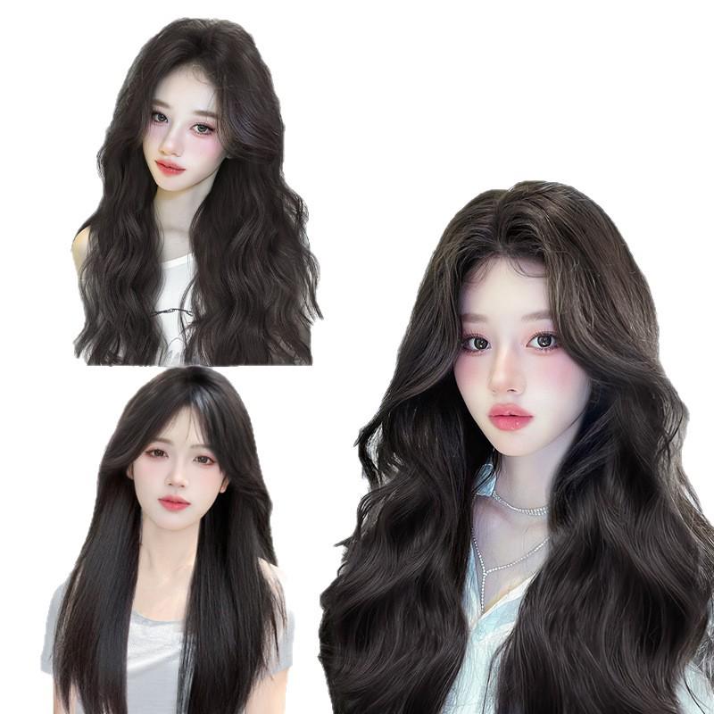 Women's Long Wavy Wig - Natural Fall/Winter Look, Middle Part, Full Coverage