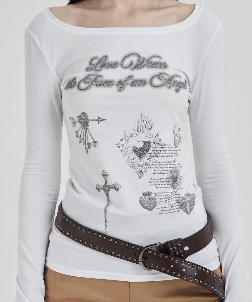 ILLIO White Vintage Heart Longsleeve