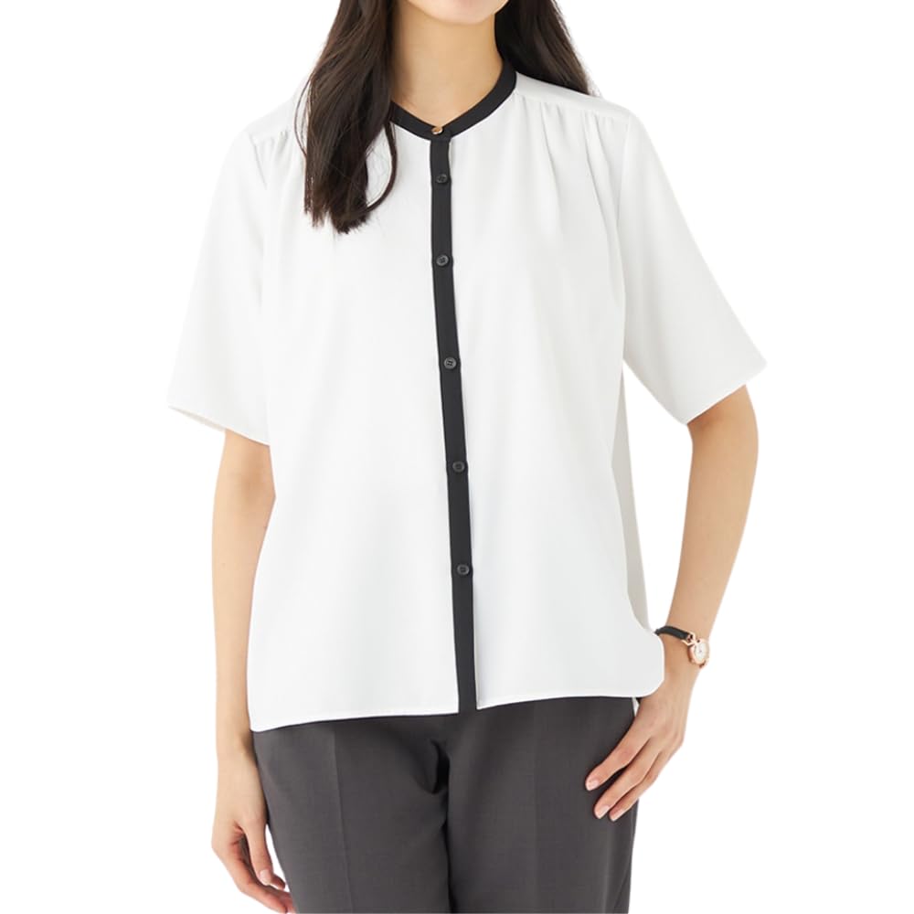 

[ORIHICA] 25S Half 49 Color Scheme Blouse RK-553-BL White L