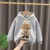 Felpa con Cappuccio per Bambini Labubu Bambola Cartone Animato Carina Stampa Manica Lunga Felpa Autunno Inverno Casual Sportiva Pullover Top per Attività Quotidiane all'Aperto