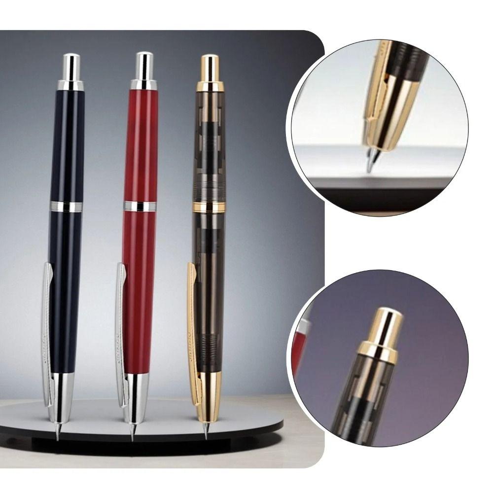 Smooth Writing Click Fountain Pen EF/F Nib Plastic Pen Stylish Ink Converter Pen Writing Supplies