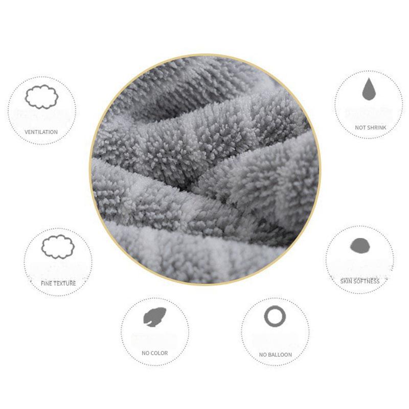 Striped Coral Velvet Bath Towel Set Fast Absorbing Thick Plush Texture Luxurious Spa-Grade Soft Bathroom Products