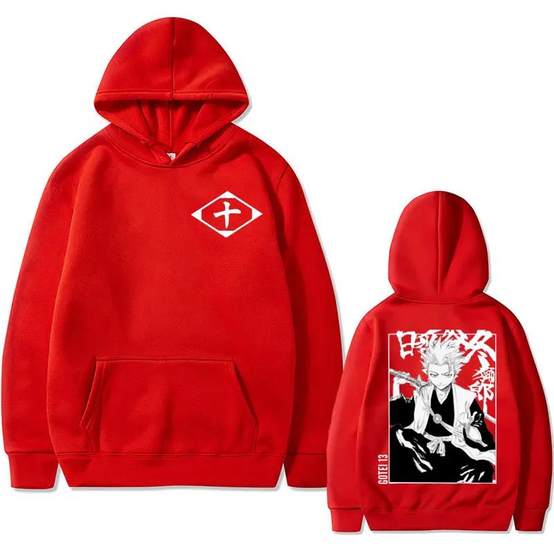 Japan Anime BLEACH Hitsugaya Toushirou Gotei 10 Graphic Hoodie Men Casual Sweatshirt Man Pullover Men's Manga Streetwear