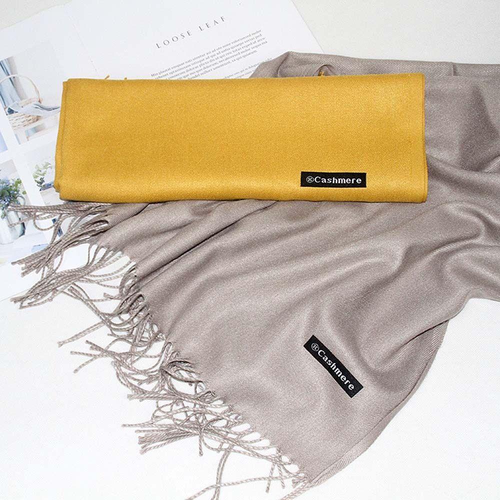 Wool Scarves Scarf Tassel Pure Color Shawl Fashion Winter Neck Scarves  Ladies/Girls