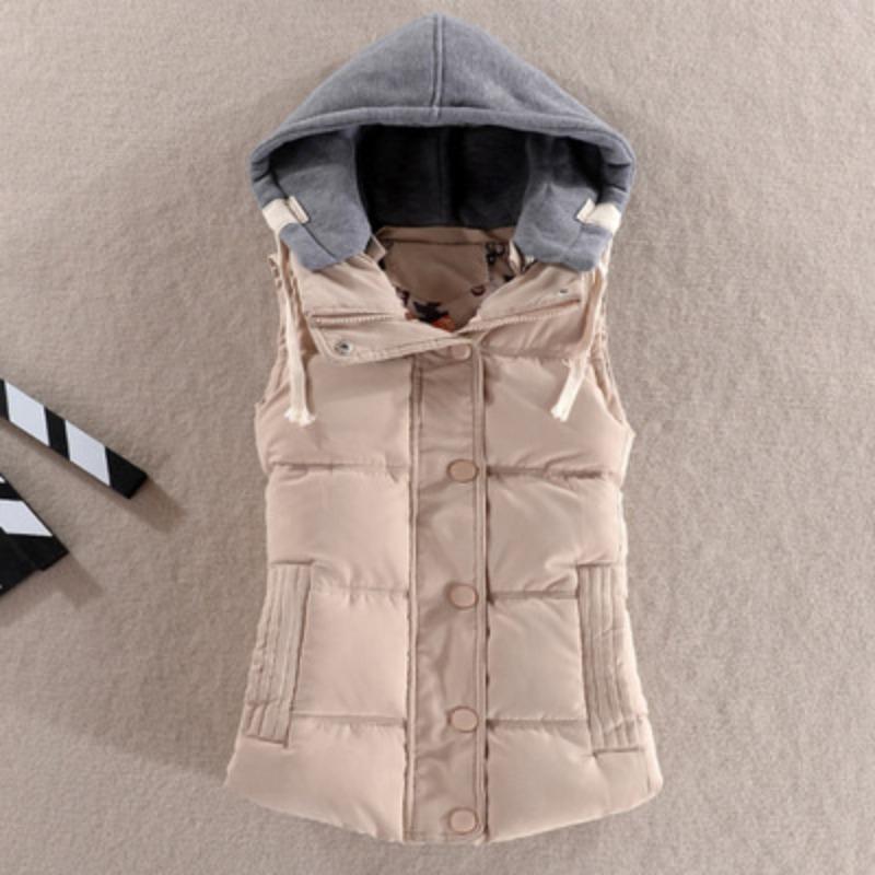 New Hooded Loose Peach Skin Vest Women's Autumn and Winter Short Large Size Padded Vest Coat