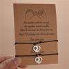 2Pcs/Set Friendship Couples Bracelets Sun Moon Star Hollow Heart Lock Key Adjustable Rope Chain Bracelet Valentines Jewelry Gift