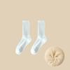 Solid Color Knitted Long Socks Cotton Cuffs Ruffles Socks Casual Middle Tube Socks  Girls