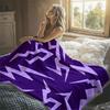 Purple Lightning Art Flannel Blanket Warm Soft Halloween Christmas Decorative Couch Warm Cozy All-Season Gift