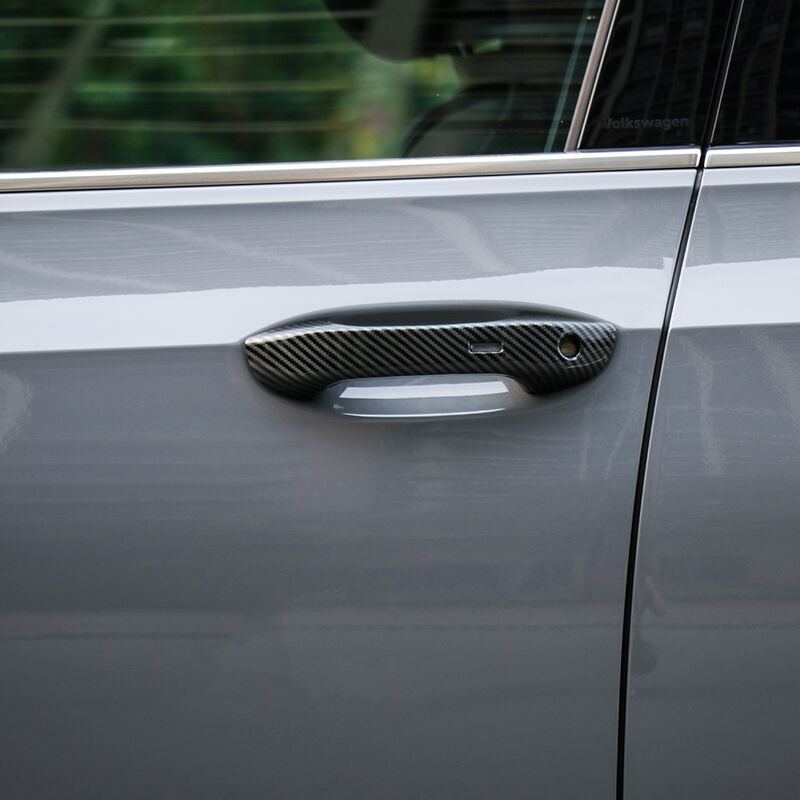 För Seat Leon FR MK4   2022 2023 Vänsterstyrd Kolfiber Krom Bil Sidodörrhandtagsskydd Dekor Klistermärke Styling