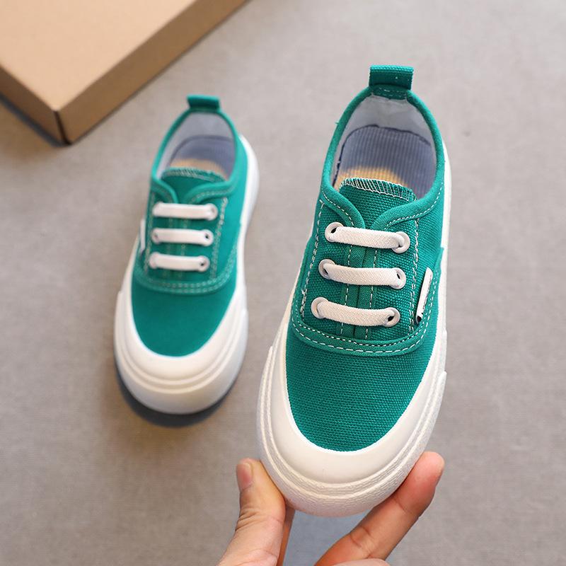 Children Sport Canvas Shoes Boys Casual Shoes Girls Soft Sole One-legged Cloth Fashion Student Single Shoes Flats