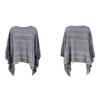 Autumn and Winter Women Stripe Loose Bat Sleeve Cross Border Cloak Cardigan Knitwear O-Neck Sweater