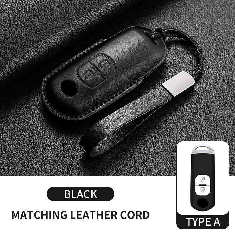 

Leather Car Key Case Cover Shell For Mazda 3 6 Atenza Axela Demio Cx5 Cx3 Cx7 Cx9 Mx5 Car Remote Keychain Case Shell Accessories