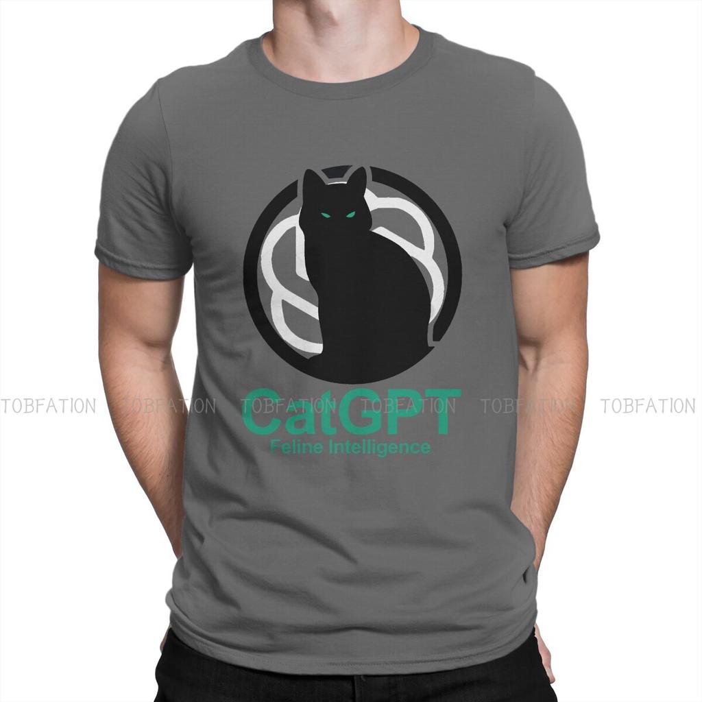 ChatGPT Man TShirt Feline Intelligence Individuality T Shirt 100 Cotton Original Streetwear New Trend