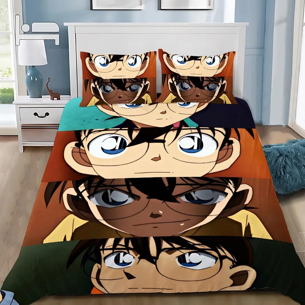 Anime Duvet Cover Pillowcase D-Detective C-Conan Bedding Set Adult Boy Girl Bedroom Decoration Children Single Double Large Size