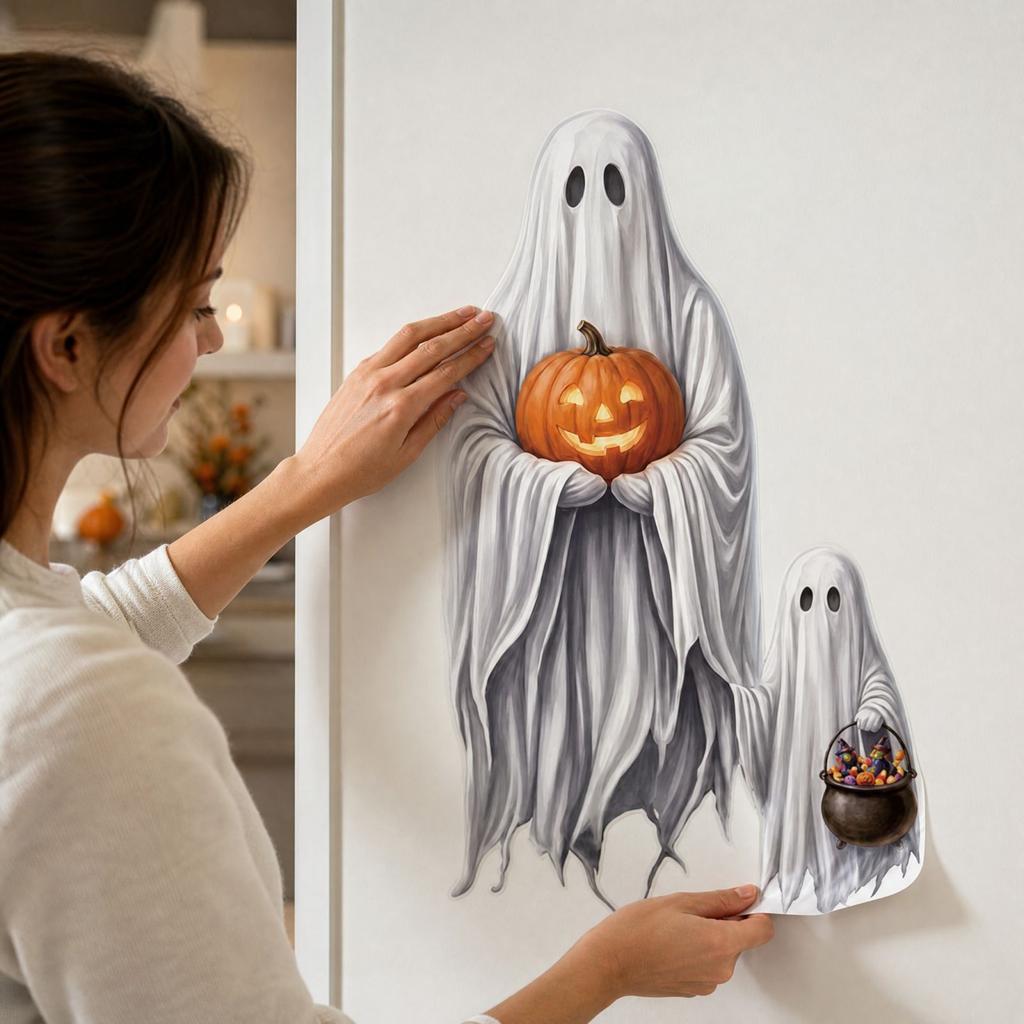 Samolepky na zeď na Halloween Samolepicí okenní nálepky Sada dekorací na párty pro domácnost