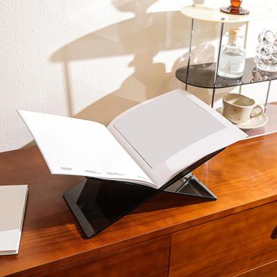 2Pcs/Set Acrylic Book Stand Holder X-Shaped Design Clear Style Thickened Reading Bookshelf Book Display Stand