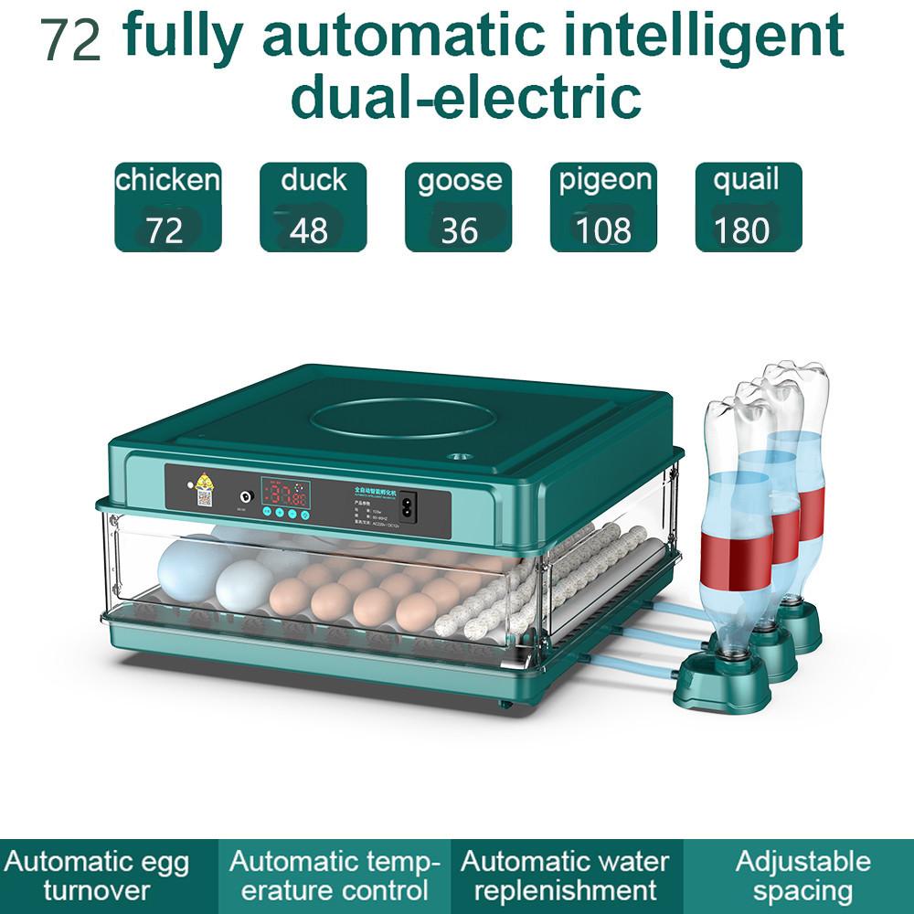 48/72 Quail Incubation Tools Full-automatic Intelligent Control Incubation Equipment Eggs Incubator for Chicken Goose Bird